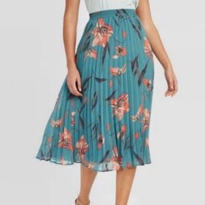 A New Day -Turquoise/Blue, floral skirt
